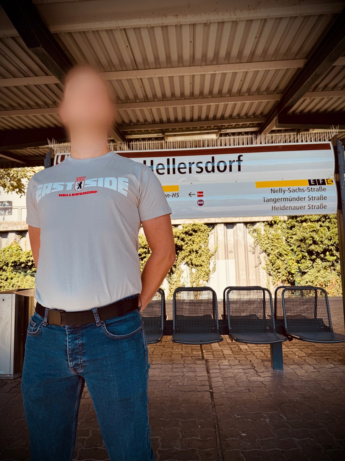 EastSide + Kiez grau/weiß T-Shirt